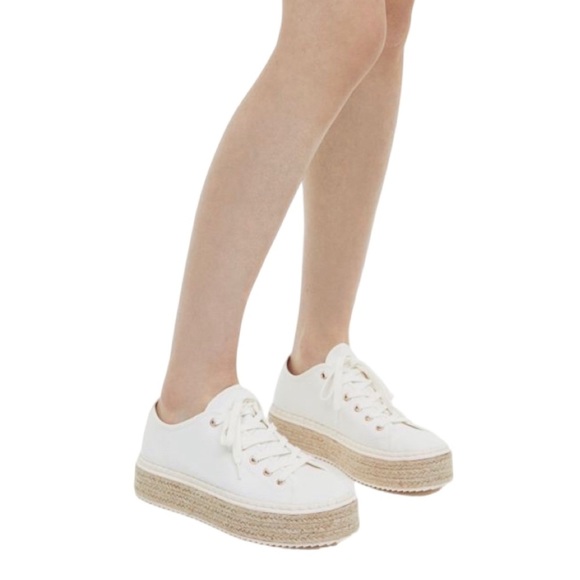 SOLD: H&M White Espadrille Sneakers - Size 8 US / 39 - Picture 2 of 10